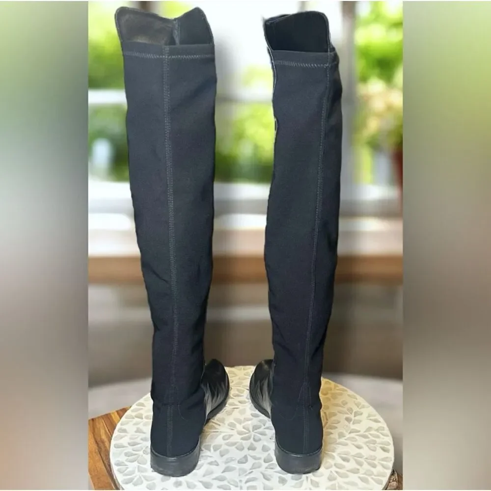 Stuart Weitzman 5050 Nappa Leather Over the Knee Boots Stretch Back Riding Women